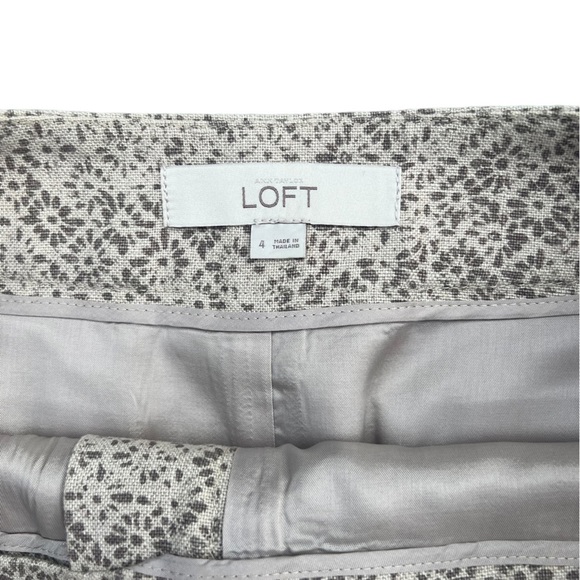Loft tan and light brown floral linen mini skirt - Picture 4 of 9